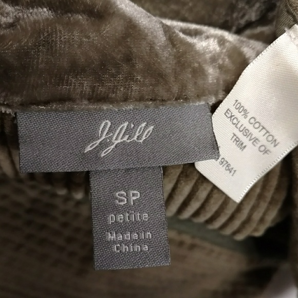 Wide Wale Corduroy Jacket Drab Olive Moss J Jill Velvet Soft Neutral 39" Bust SP - Picture 6 of 8